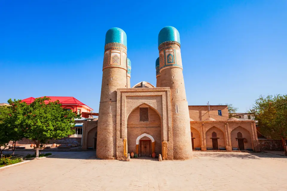 Chor Minor, the four-minaret gatehouse in Bukhara
