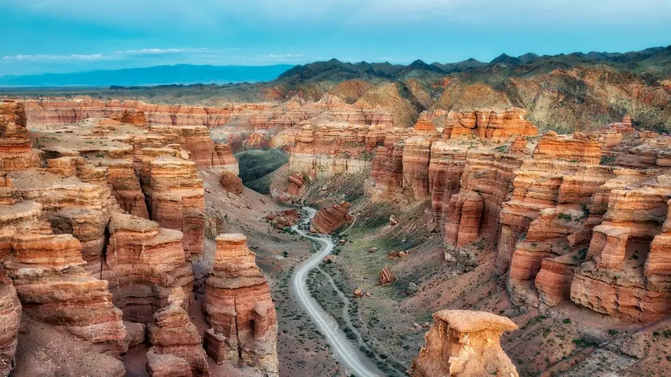 Red rock formations of Charyn Canyon, Kazakhstan