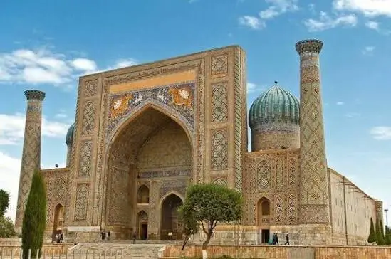 Tiled portal of a madrasah on Registan Square, Samarkand
